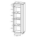 Вітрина висока у вітальню з ЛДСП 1D1W/60 Arco (Marco) Perfect Home Білий глянець/Дуб грандсон, фото 5