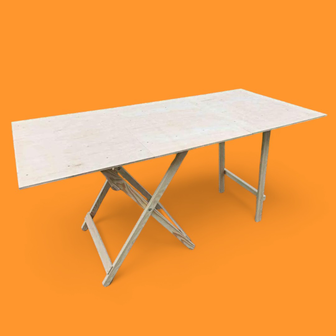 Розкладний дерев'яний стіл для виїзної торгівлі, природи, відпочинку Складаний стіл з цілісною надставкою, фото 1