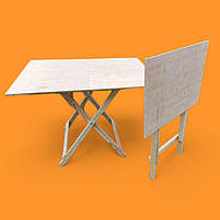 Розкладний дерев'яний стіл для виїзної торгівлі, природи, відпочинку Складаний стіл з цілісною надставкою, фото 2