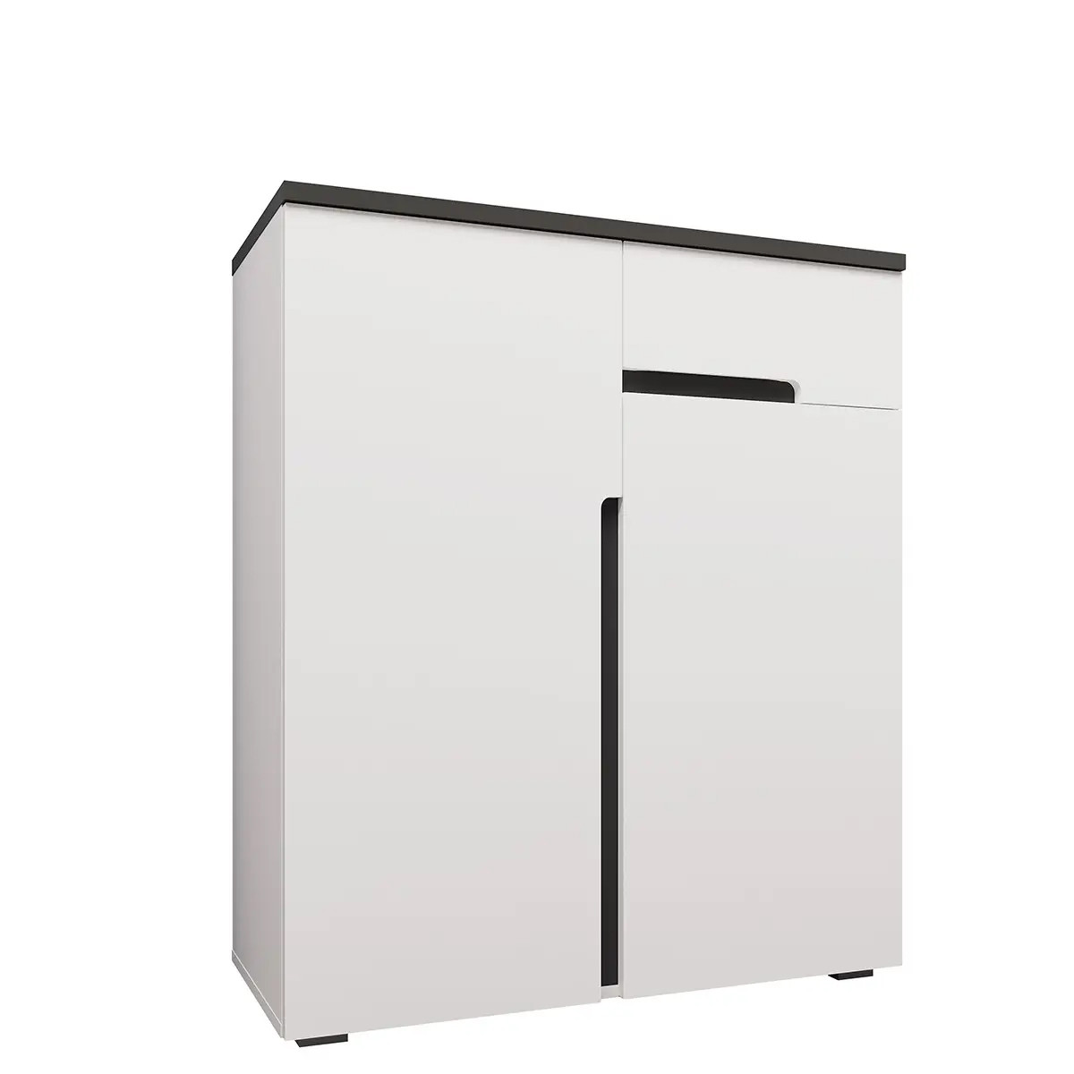 Стильний білий комод тумба 2Д1Ш для взуття в передпокій коридор Джордан Сокме