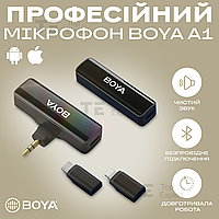 Профессиональный микрофон Boya A1 с переходниками Type-c lightning 3.5mm для записи петличка для айфона iphone