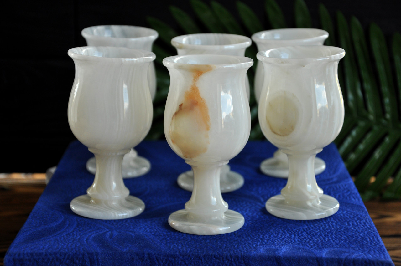 Набір бокалів з натурального оніксу, 100 ml (колір, як на фото), фото 1