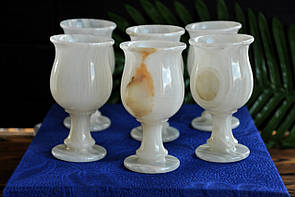 Набір бокалів з натурального оніксу, 100 ml (колір, як на фото)