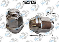 Гайка колесная закрытая M12x1,5x35 конус ключ 21 хром KIA/HYUNDAI OEM 529503Y000