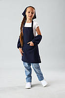 Фартух для праці і творчості з косинкою 6-10 років (темно-синій)