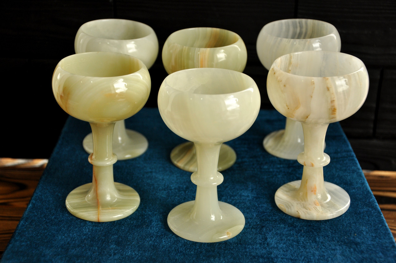 Набір келихів з натурального оніксу, 100 ml (колір, як на фото), фото 1