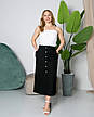 Жіноча спідниця трапеція "Тереза" з тканини котон з високою посадкою у чорному кольорі розміри від 44 до 54, фото 8