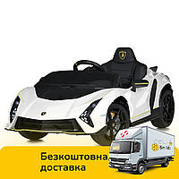 Электромобиль Lamborghini детский (2 мотора 40W, аккум 12V7AH, пульт 2,4G, свет, EVA) Bambi M 5100EBLR-1 Белый