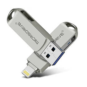 Флешка MICRODRIVE 128 ГБ Lightning - USB 3.0 OTG