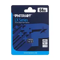 Карта памяти Patriot LX Series MicroSDXC 64Gb UHS-1 10 Class универсальный носитель информации внутренняя памя