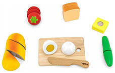 Іграшкові продукти Viga Toys Сніданок 44541 набір дерев'яних продуктів іграшок, фото 3