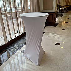 Стрейч Чохол на Стіл "Тринога" 60/110 Білий із щільної тканини Спандекс, фото 2