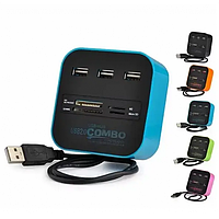 [MB-00750] USB HUB удлинитель All in 1 Картридер, концентратор 3 порта хаб OM