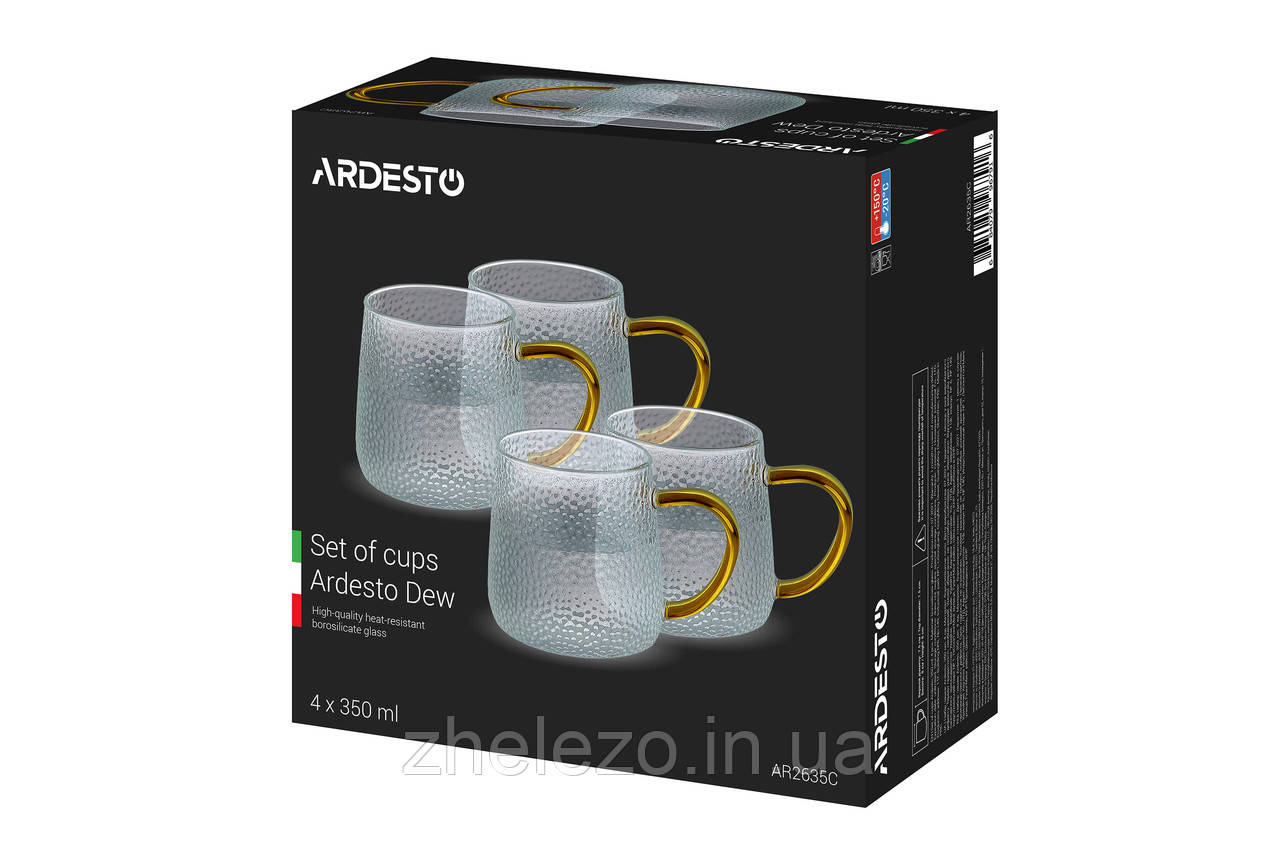 Набір чашок Ardesto Dew 350 мл 4 шт (AR2635C)