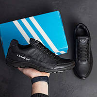 Кроссовки кожаные Adidas Climacool, черные осенне-весенние мужские адидас / Adidas кросівки чоловічі