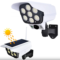 [MB-02436] Фонарь-прожектор в виде камеры с солнечной панелью и с датчиком движения / Уличный настенный LED