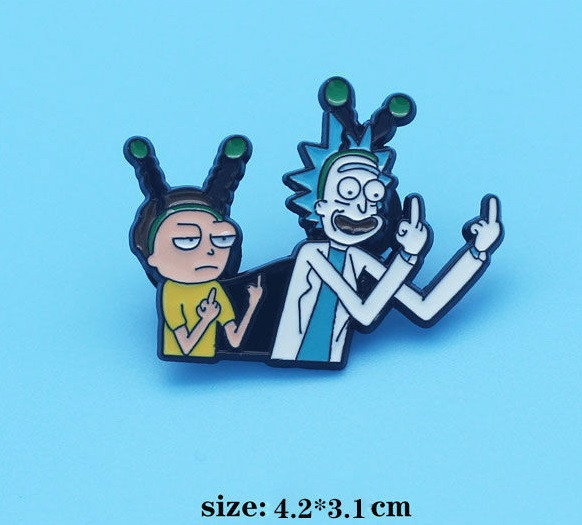 Значок пін Рік і Морті з мультфільму аніме Rick and Morty