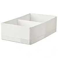 STUK Коробка с отделениями, белая, 20х34х10 см. Ikea