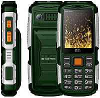 Мобільний телефон BQ-2430 Tank Power Green/Silver + POWER BANK