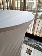 Стрейч Чохол на Стіл "Тринога" 60/110 Білий із щільної тканини Спандекс, фото 3