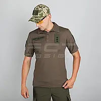 Тактическая футболка Поло влагоотводящая CoolPass хаки 54