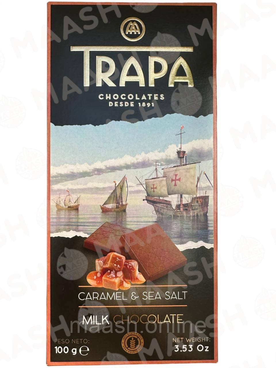 Шоколад молочний карамель морська сіль Trapa, 100г