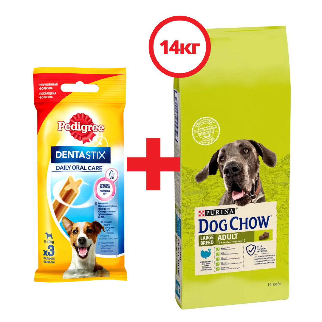 Purina Dog Chow Large Breed 14 кг для собак великих порід з індичкою