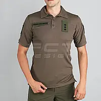 Тактическая футболка Поло влагоотводящая CoolPass хаки 58