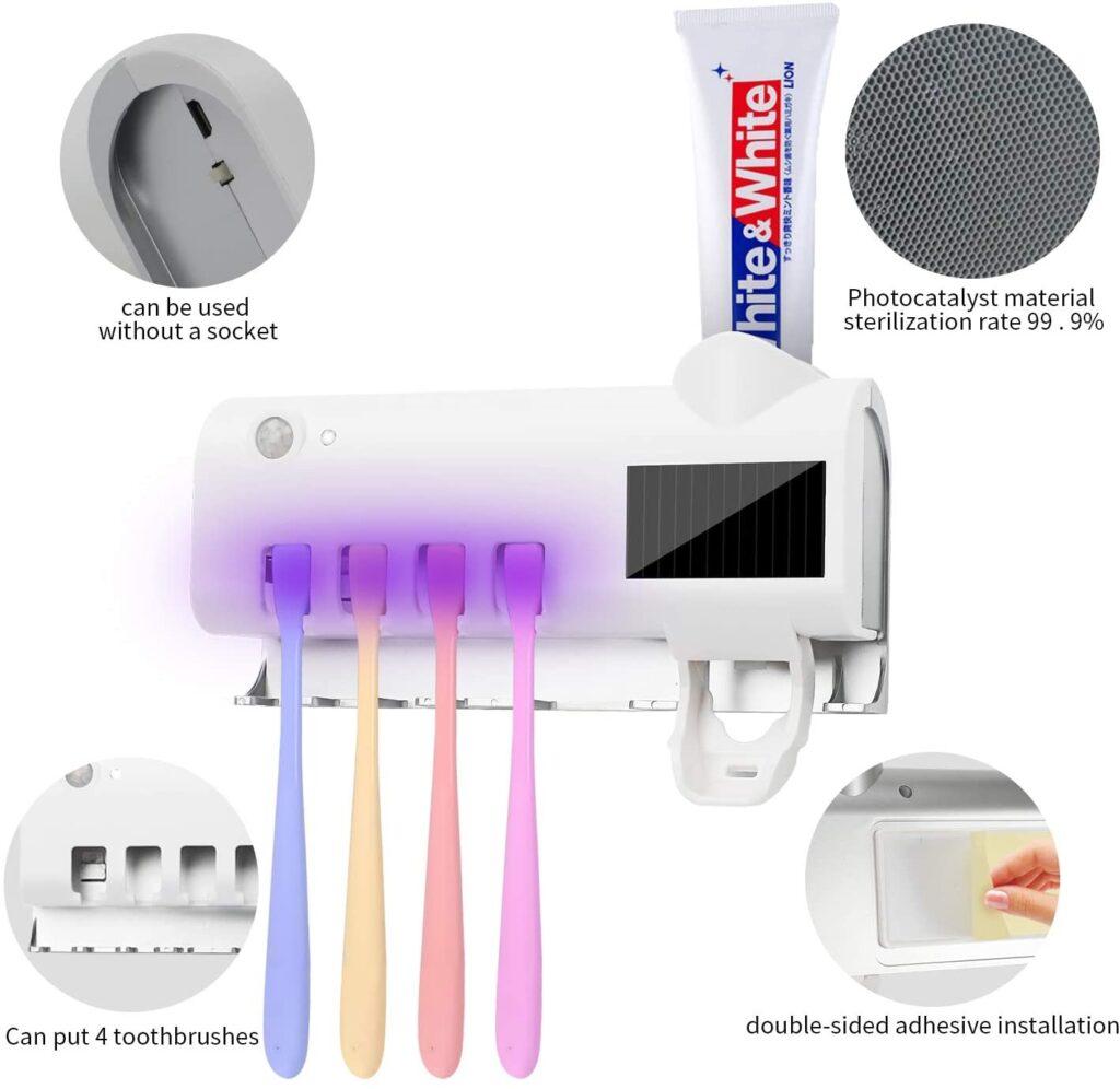 Ультрафиолетовый стерилизатор зубных щеток с дозатором зубной пасты FFO - фото 4 - id-p2171563193