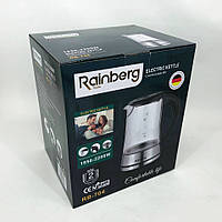 Чайник электрический стеклянный электрочайник с LED подсветкой Rainberg RB-704 2 л CE-269 2200 Вт FFO