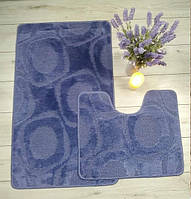 Набор ковриков для ванной и туалета 2шт 60х100см Banyolin голубой (26715)