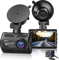 Відеореєстратор FHD 1080P Dash Camera Dual Dash Camera для автомобілів з нічним баченням WDR, G-сенсор, виявлення руху