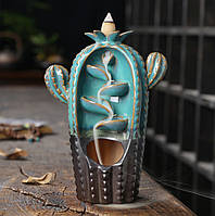Подставка Жидкий дым керамика Кактус Синий