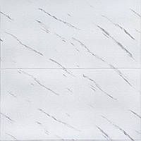 Самоклеющаяся 3D панель белая мраморная плитка 700х700х4мм (364) SW-00001142 FFO