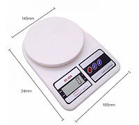 Весы кухонные электронные Domotec SF-400 с LCD дисплеем Белые до PT-317 10 кг FFO