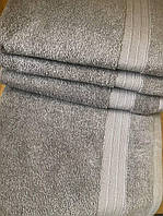 Махровое банное полотенце 70*140 цвет серый