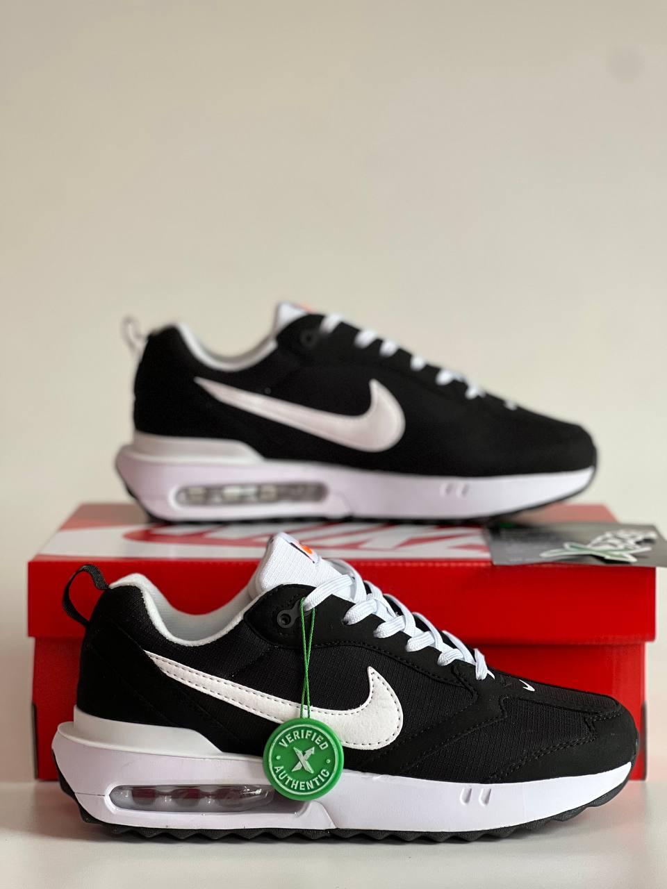 Кросівки чоловічі Nike Air Max Dawn Black White Взуття Найк Аїр Макс чорні з білим текстиль демісезон