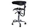 Ортопедичний стілець-сідло для майстра зі спинкою й розділеним сидінням (4 регулювання) Чорний мод. 8016-2, фото 6