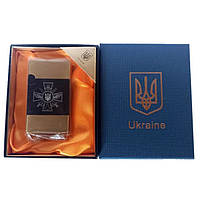 Зажигалка газовая Украина (Подарочная коробка, турбо пламя) HL-393-1. XQ-914 Цвет: золото FFO
