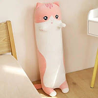 Гигантская мягкая плюшевая игрушка Длинный Кот Батон котейка-подушка 110 см. FH-757 Цвет: розовый FFO