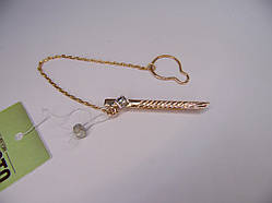 Затискач для краватки золотий із діамантом. Вага 4,15 грам.