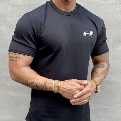 Футболка чоловіча бавовна Штанга Chunmianjidi чорний