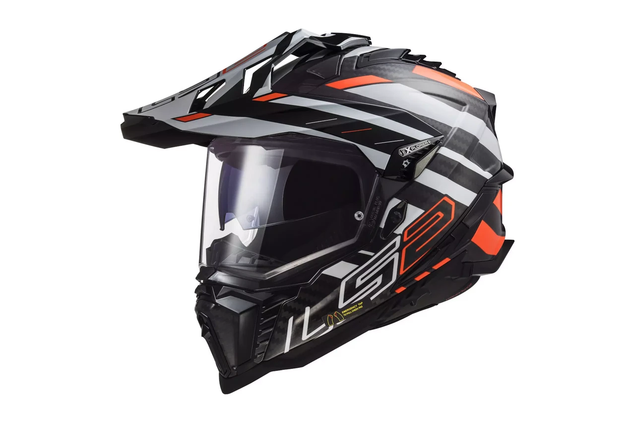 Мотошолом LS2 MX701 Explorer C Edge Black Orange