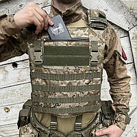 Военная плитоноска для бронепластин из Oxford, армейский тактический жилет на липучках Пиксель