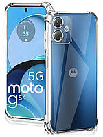 Протиударний силіконовий чохол для Motorola Moto G54 прозорий бампер із посиленими кутами