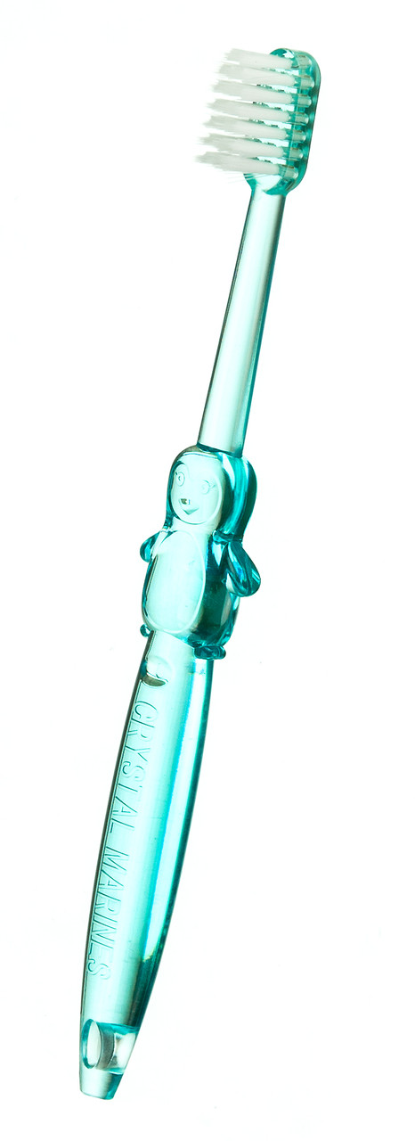 Зубна щітка Crystal Marines для дітей Синій пінгвін з просоченням щетинок натуральною керамікою SHINYEI KAISHA