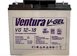 Гелева акумуляторна батарея 12В 18А/год АКБ Ventura VG 12-18 Gel