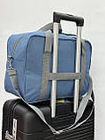 Сумка(ручна поклажа) Польща блакитна 40х30х20см/24л/0.5кг/Fly 0234, фото 7
