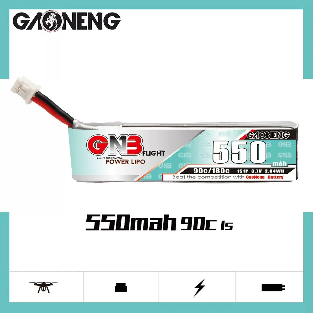 Аккум для FPV Батарея GNB 1S 550mAh 3.7V 90C/180С PH2.0 lipo