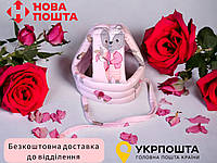 Шлем детский антиударный мягкий розовый с зайкой для девочки